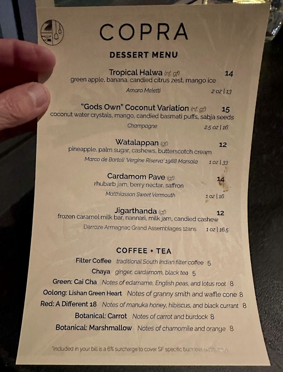 Menu Copra-6