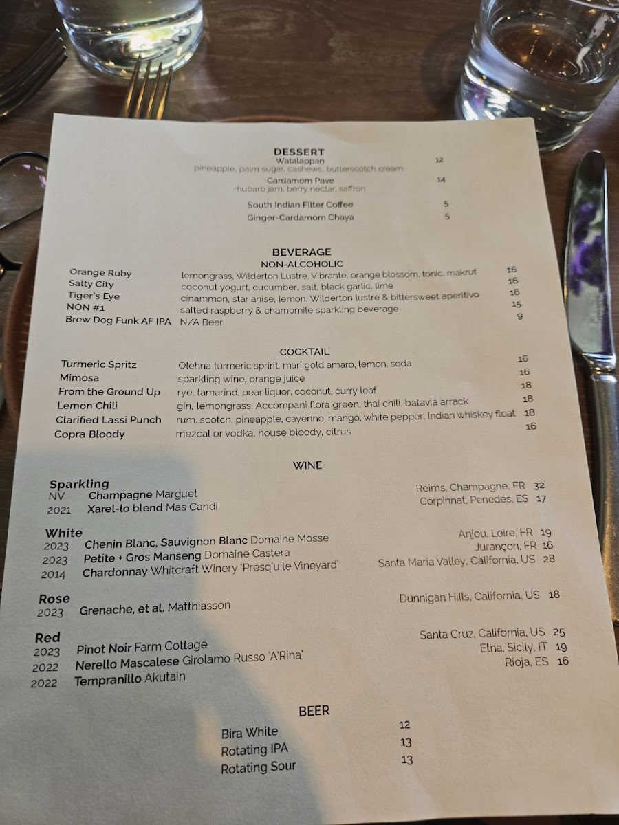 Menu Copra-8