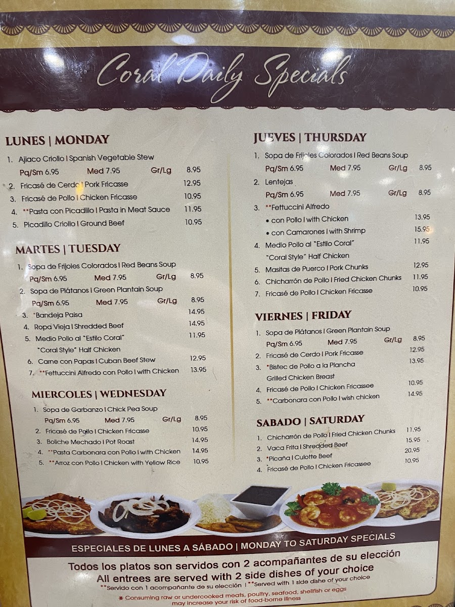 Menu Coral Restaurant-2