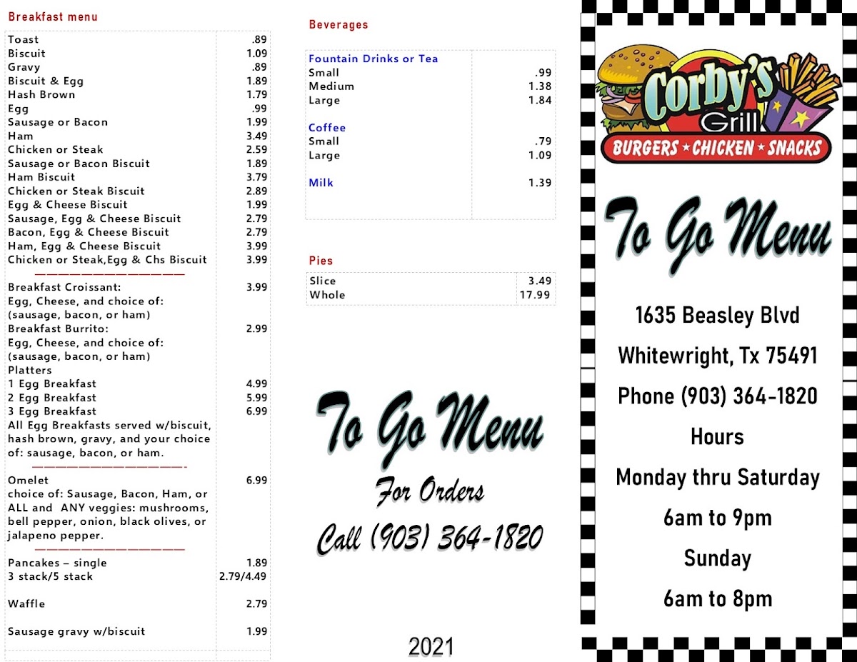 Menu Corby's Grill-2
