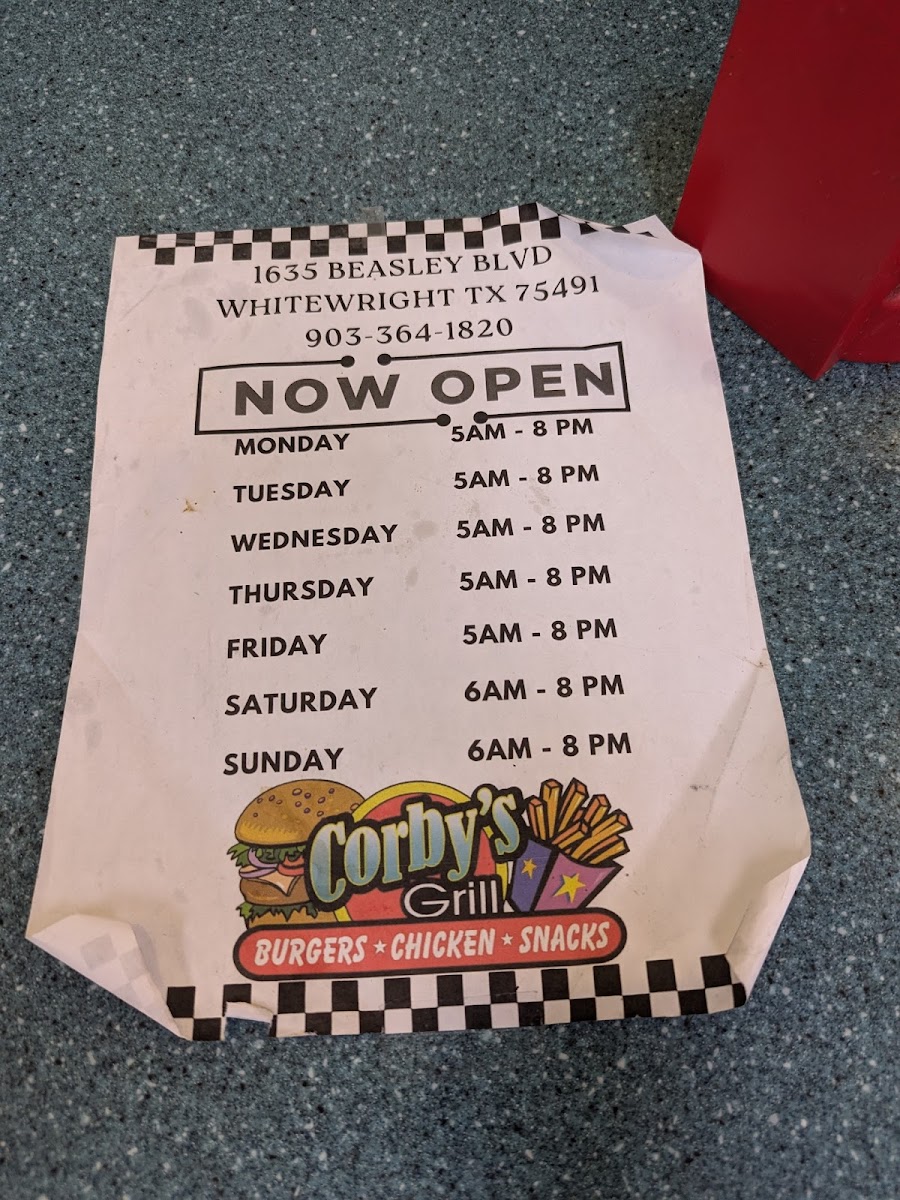 Menu Corby's Grill-9