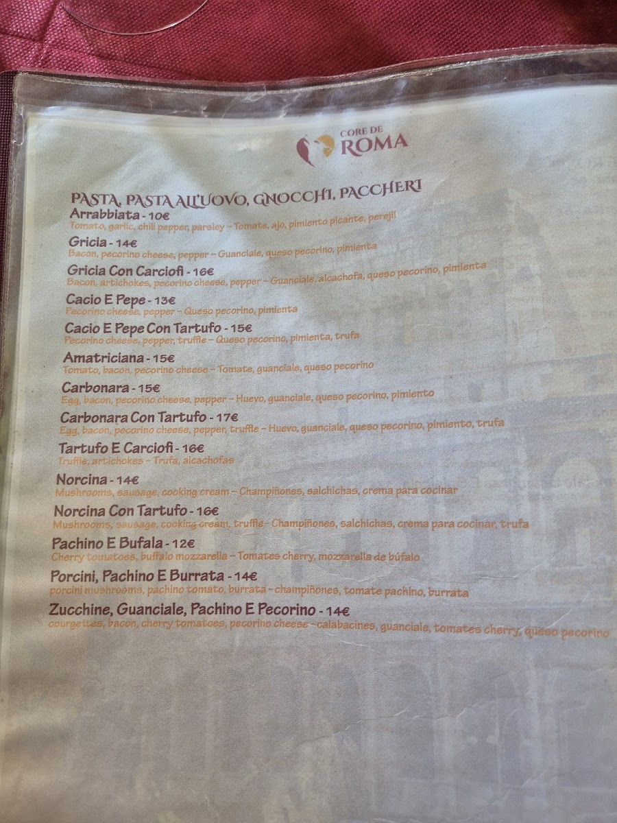 Menu Core De Roma-1