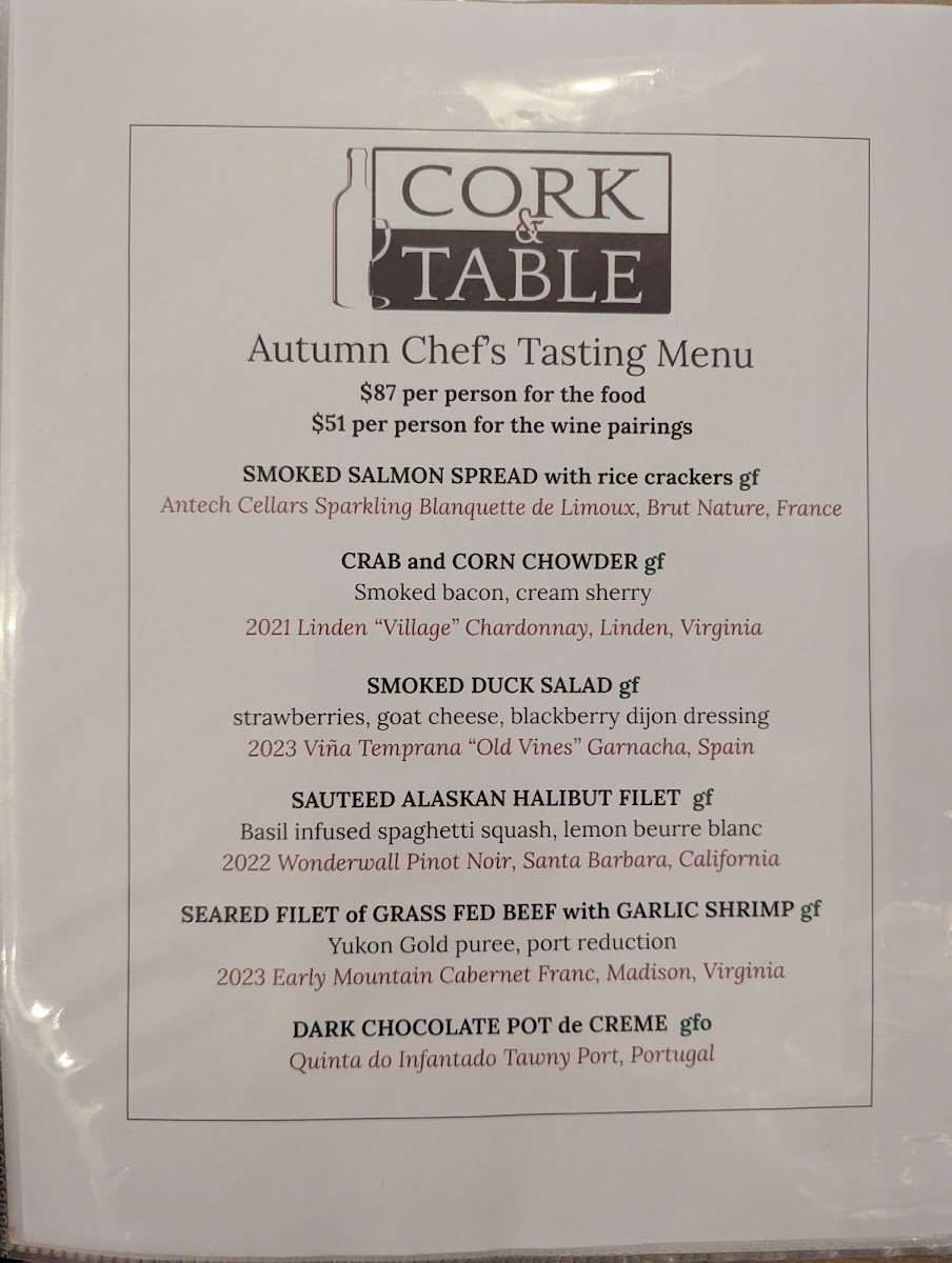 Menu Cork And Table-1