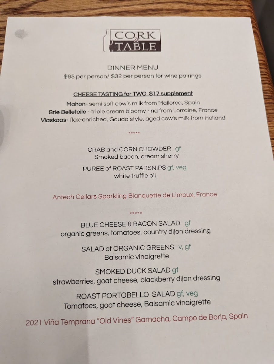 Menu Cork And Table-9