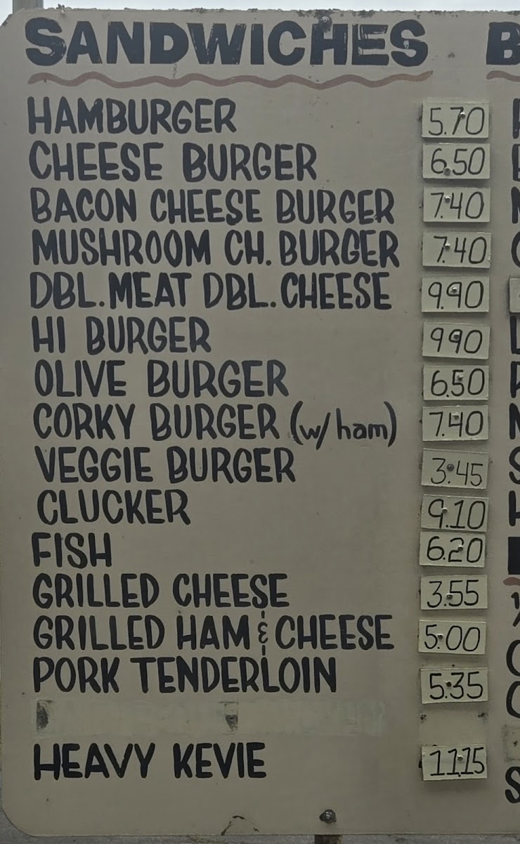 Menu Corky's Drive-In Restaurant-9