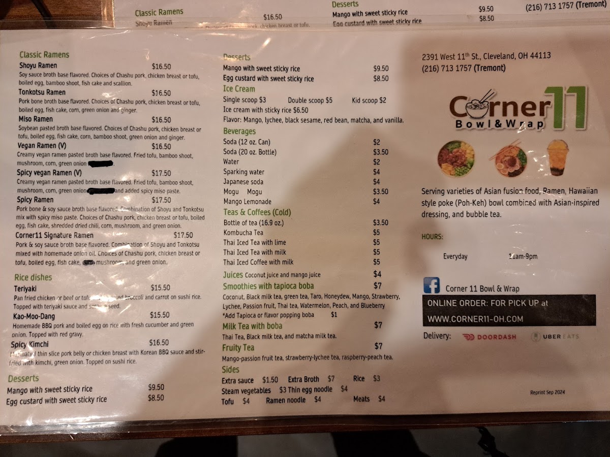 Menu Corner 11-5