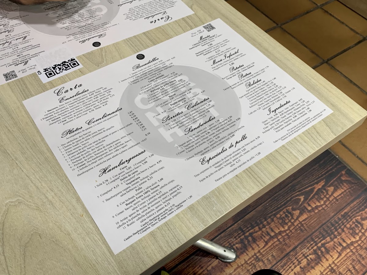 Menu Corner Hut-9