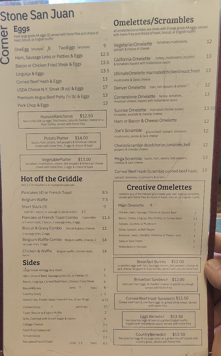Menu Corner Stone Restaurant-2
