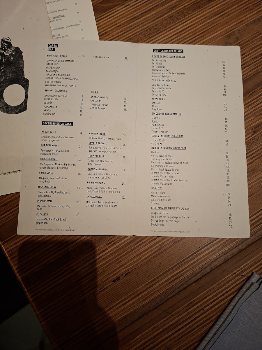 Menu Cosme Restaurante Y Bar-1