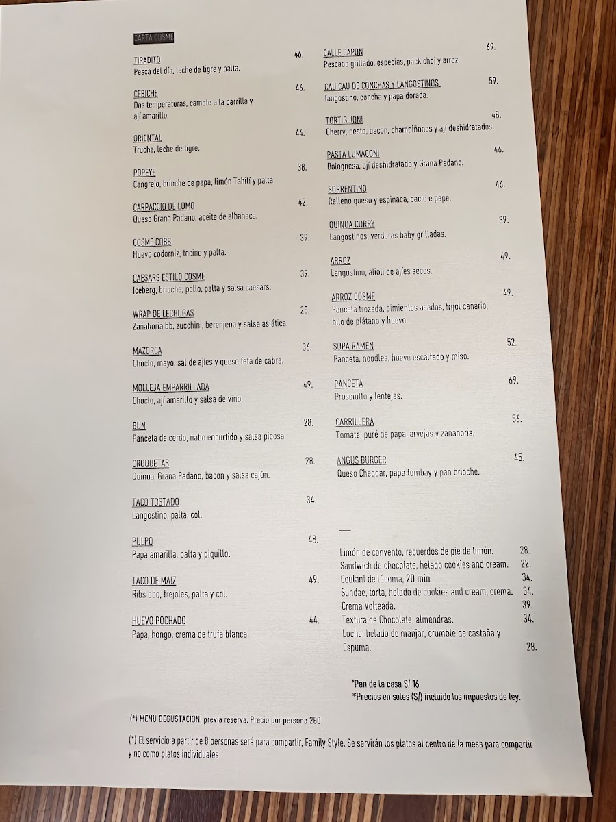 Menu Cosme Restaurante Y Bar-3