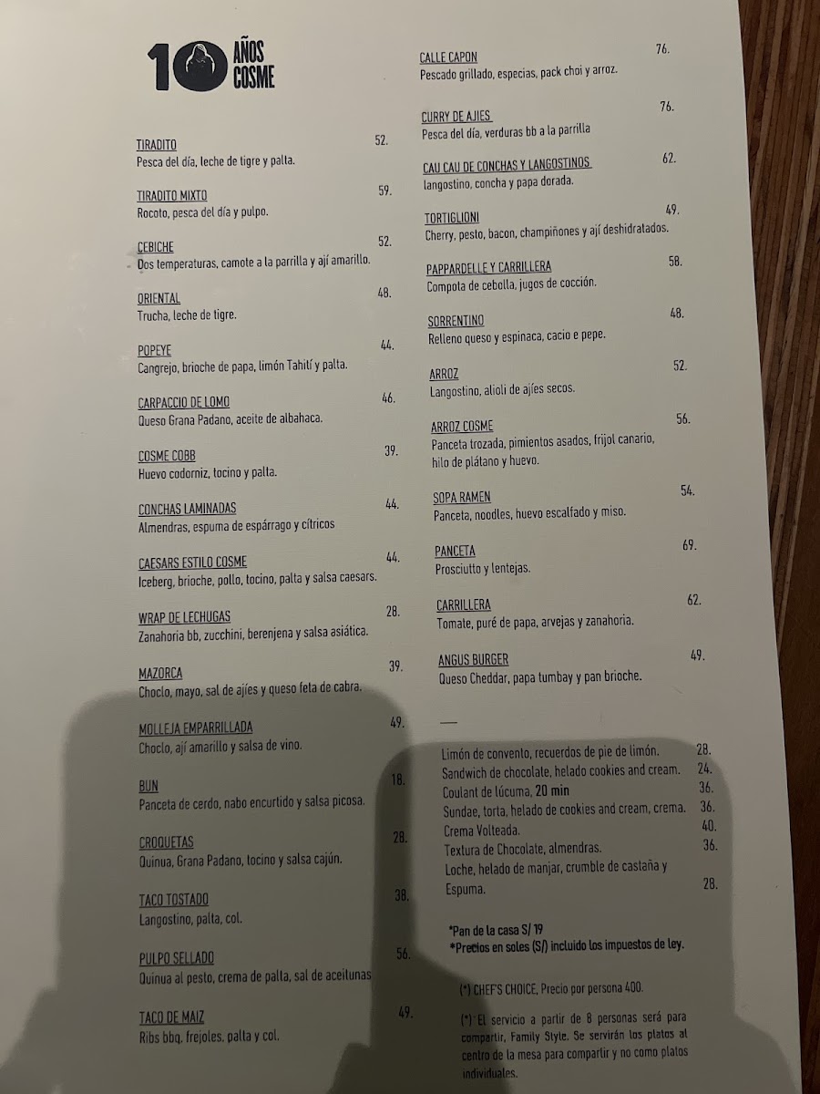 Menu Cosme Restaurante Y Bar-4