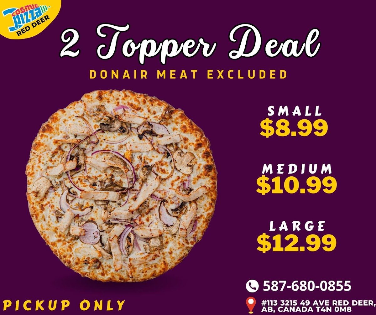 Menu Cosmic Pizza & Donair Piper Crossing - Red Deer-10