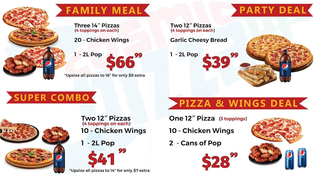 Menu Cosmic Pizza & Donair Piper Crossing - Red Deer-5