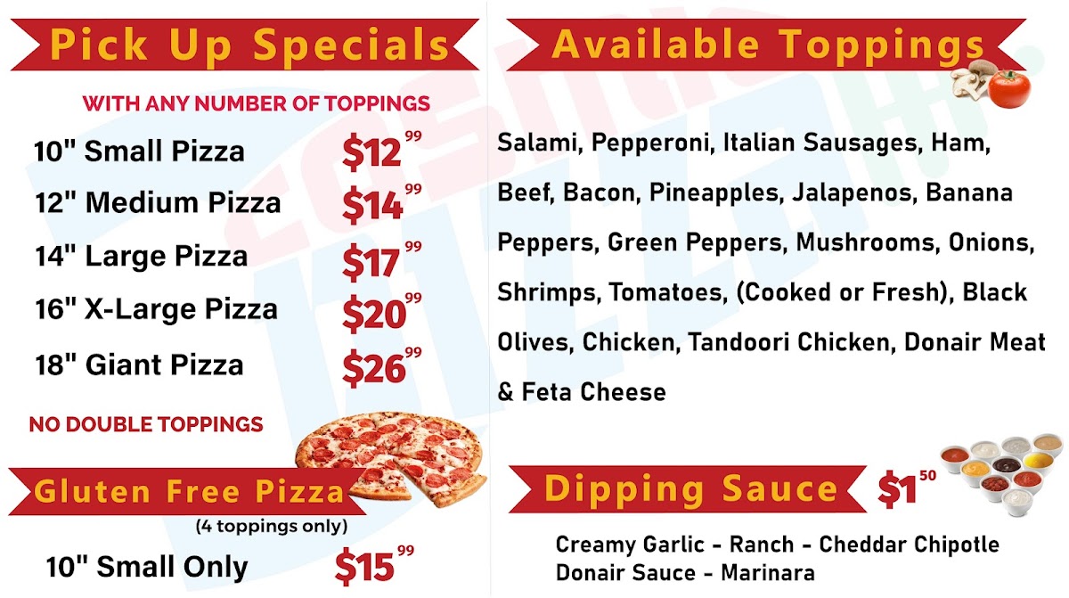 Menu Cosmic Pizza & Donair Piper Crossing - Red Deer-6