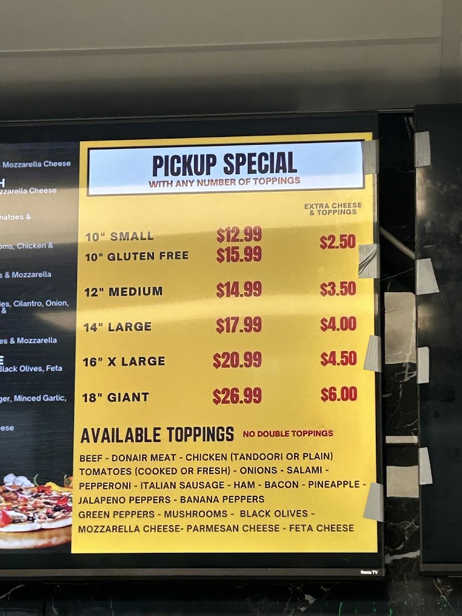 Menu Cosmic Pizza & Donair Piper Crossing - Red Deer-7