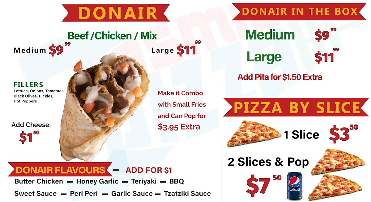 Menu Cosmic Pizza & Donair Piper Crossing - Red Deer-8