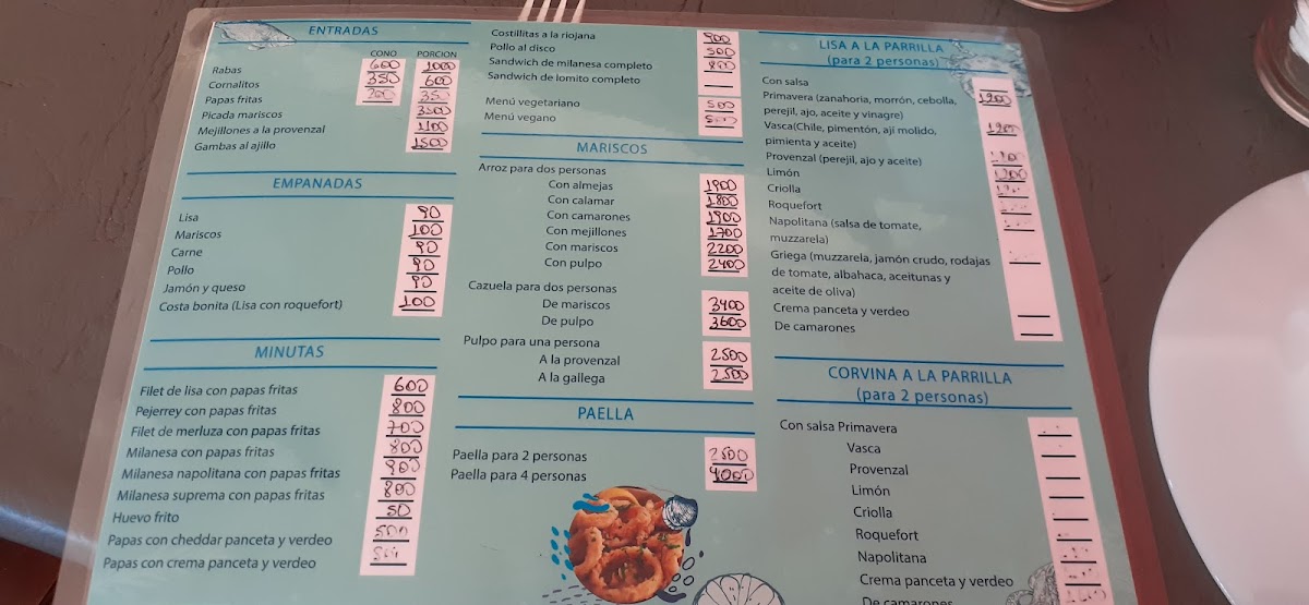 Menu Costa Bonita Restaurante - Marisqueria-1