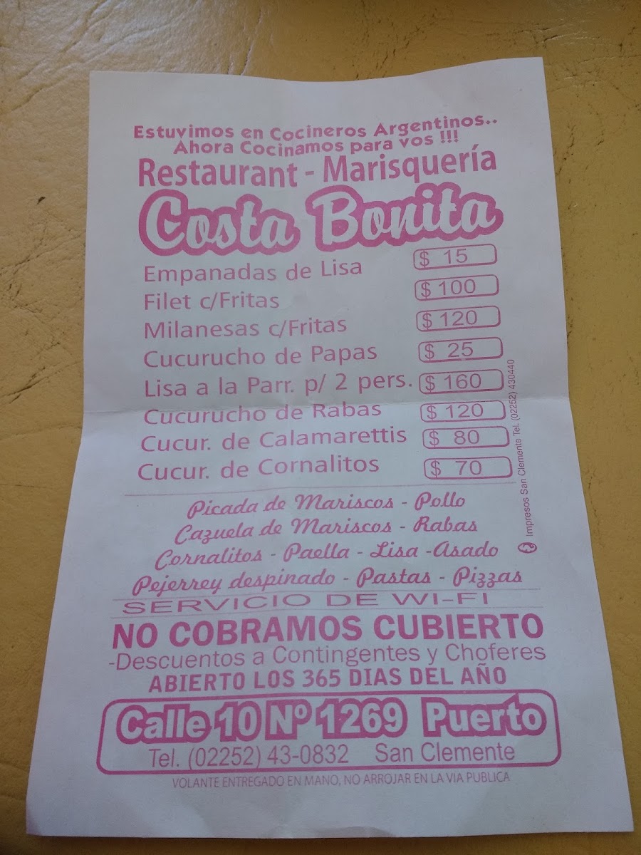 Menu Costa Bonita Restaurante - Marisqueria-4