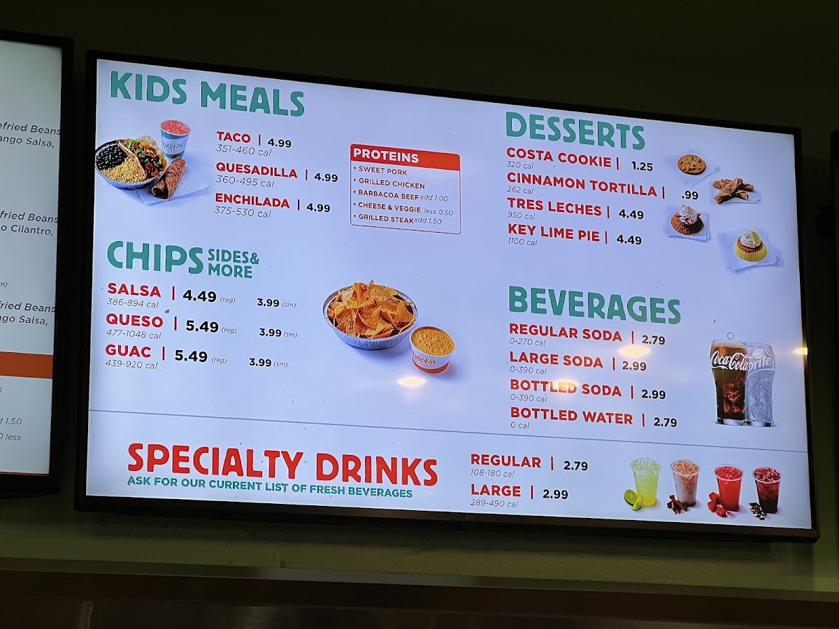 Menu Costa Vida Fresh Mexican Grill-4