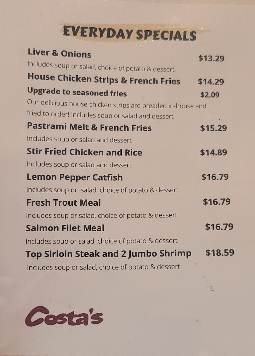 Menu Costa's Family Restaurant-2