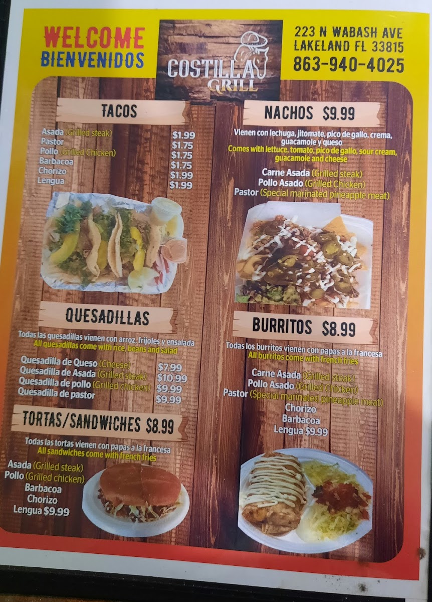 Menu Costilla Grill Mexican Restaurant-2