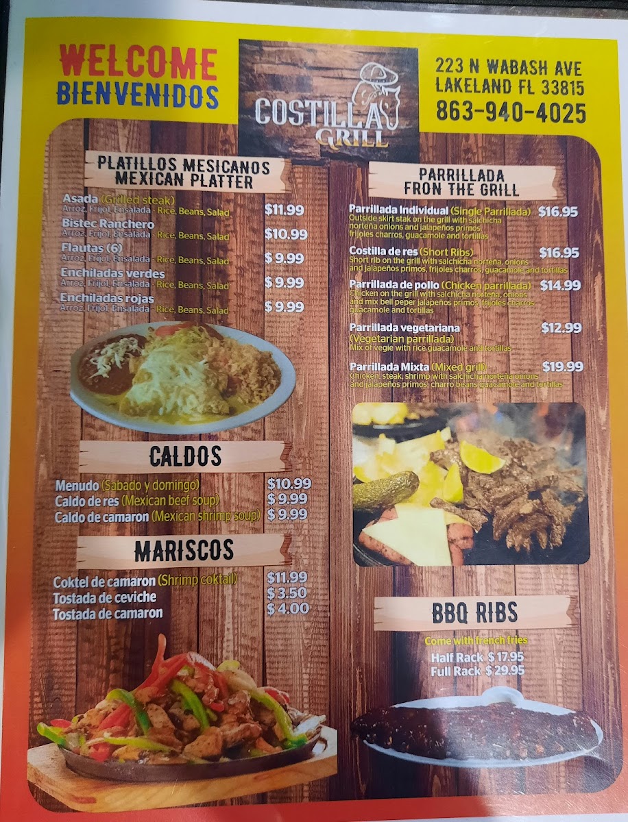 Menu Costilla Grill Mexican Restaurant-5