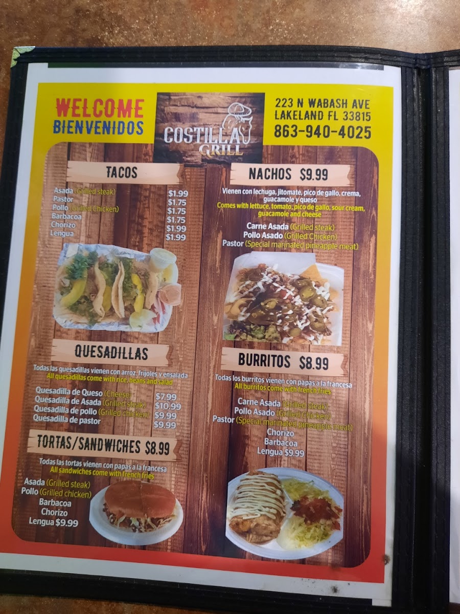 Menu Costilla Grill Mexican Restaurant-8