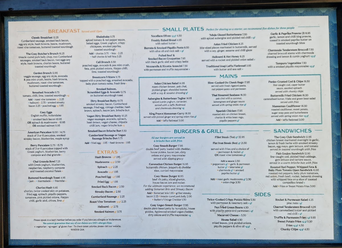 Menu Cosy Club-1