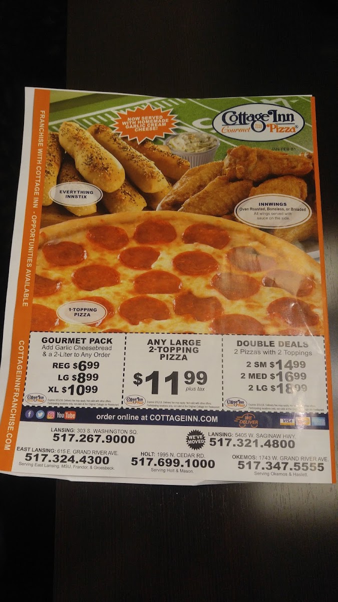 Menu Cottage Inn Pizza West Lansing-1