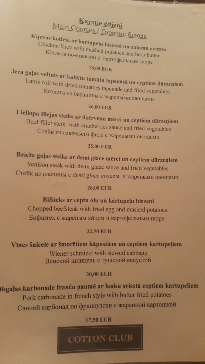 Menu Cotton Club Latvija-2