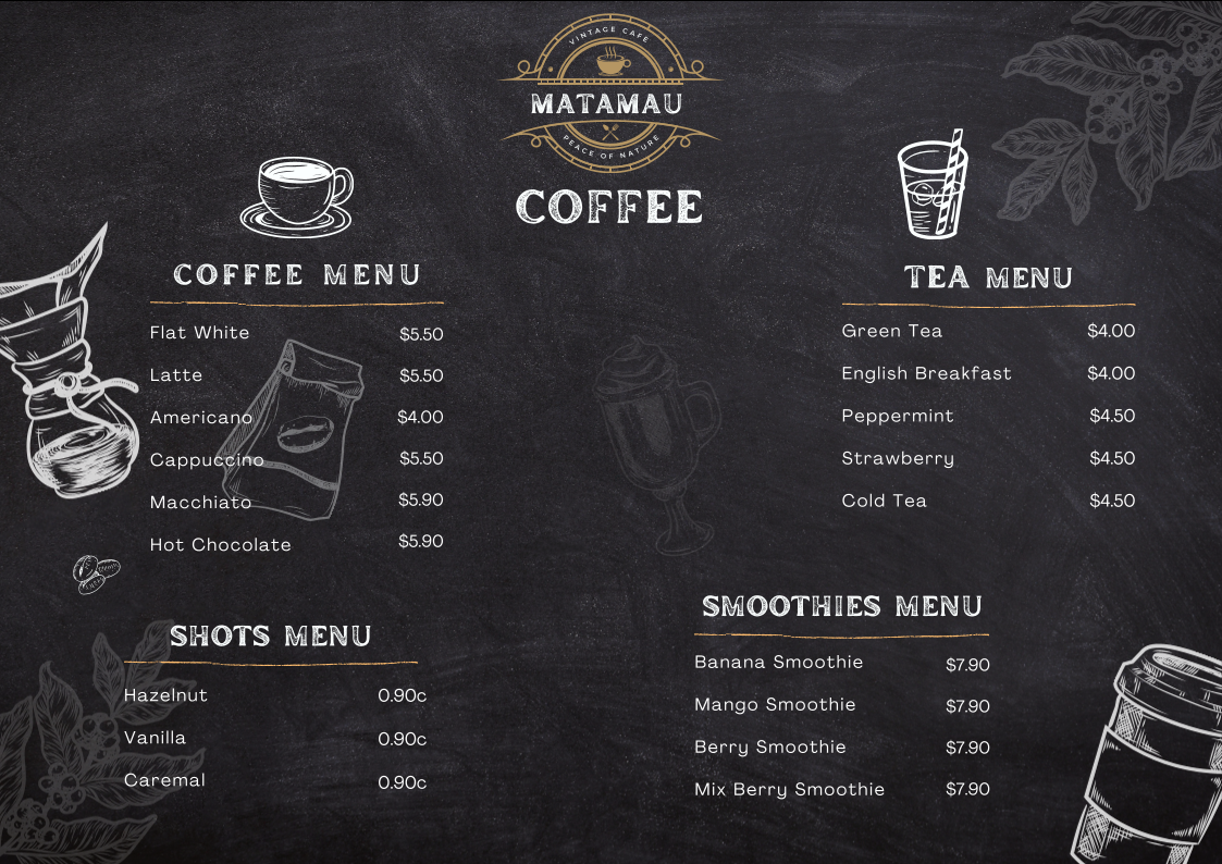 Menu Country Cafe (Matamau Diner)-1