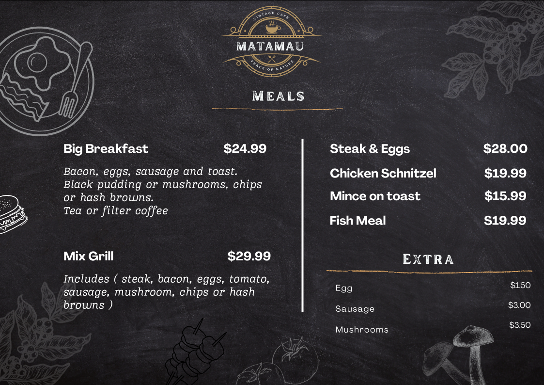 Menu Country Cafe (Matamau Diner)-4