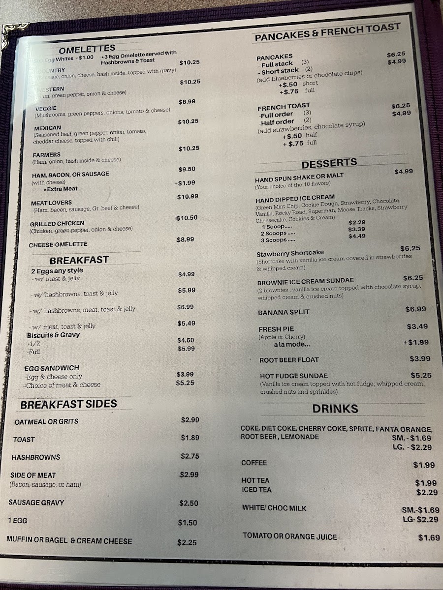 Menu Country Ranch Family Restaurant & Ice Cream Parlor-1