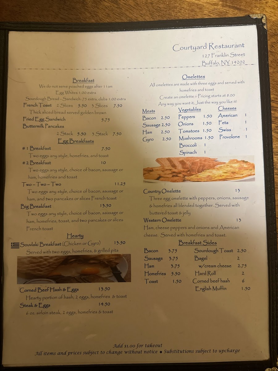 Menu Courtyard Restaurant-1