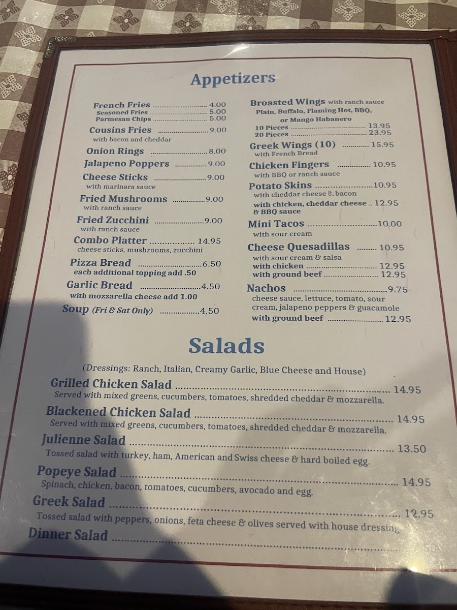 Menu Cousins Pizza Pub-2