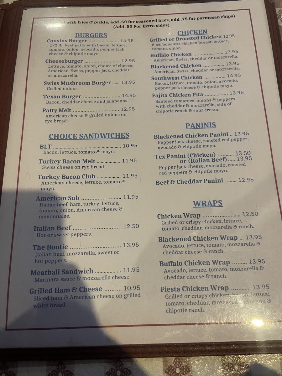Menu Cousins Pizza Pub-3