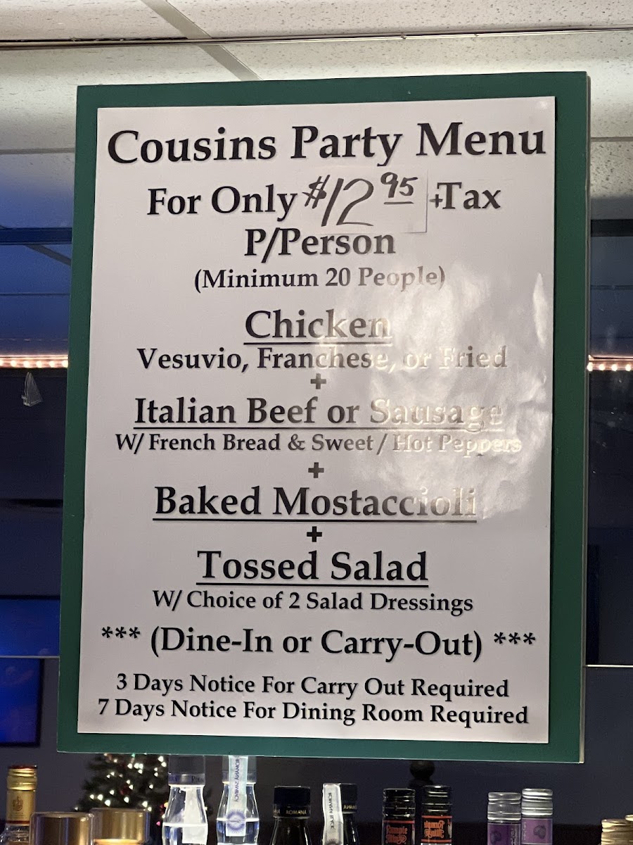 Menu Cousins Pizza Pub-6