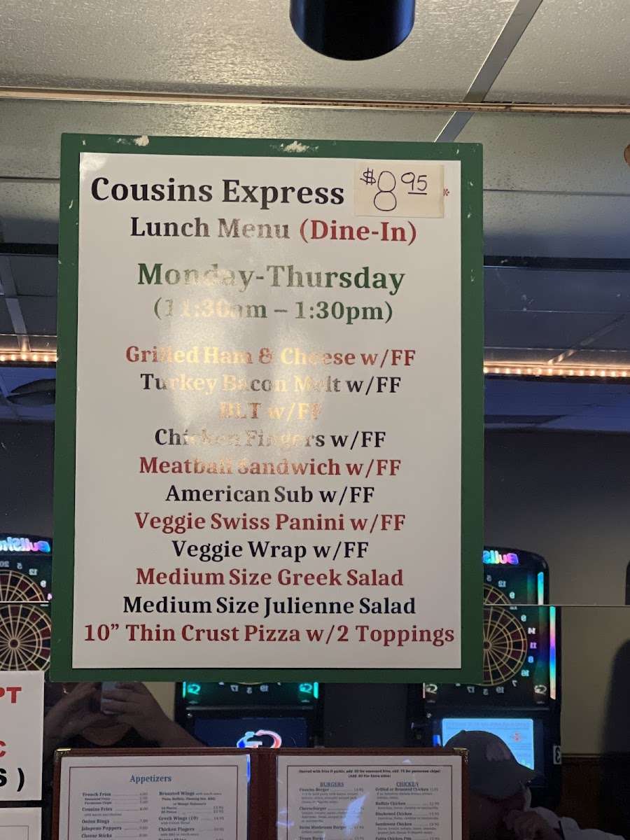 Menu Cousins Pizza Pub-7