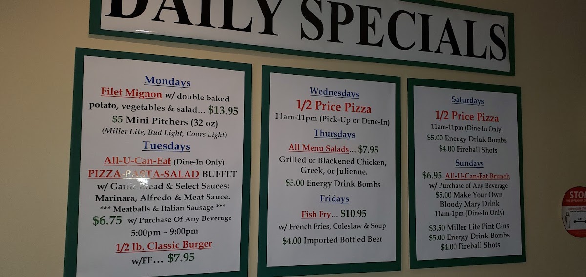Menu Cousins Pizza Pub-8