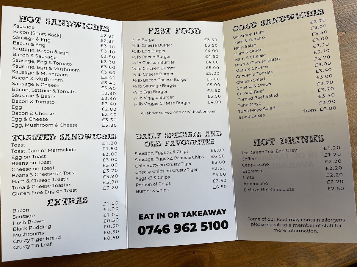 Menu Cow Shed Café-1