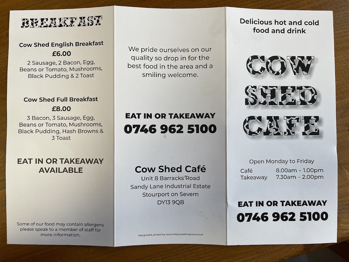 Menu Cow Shed Café-2
