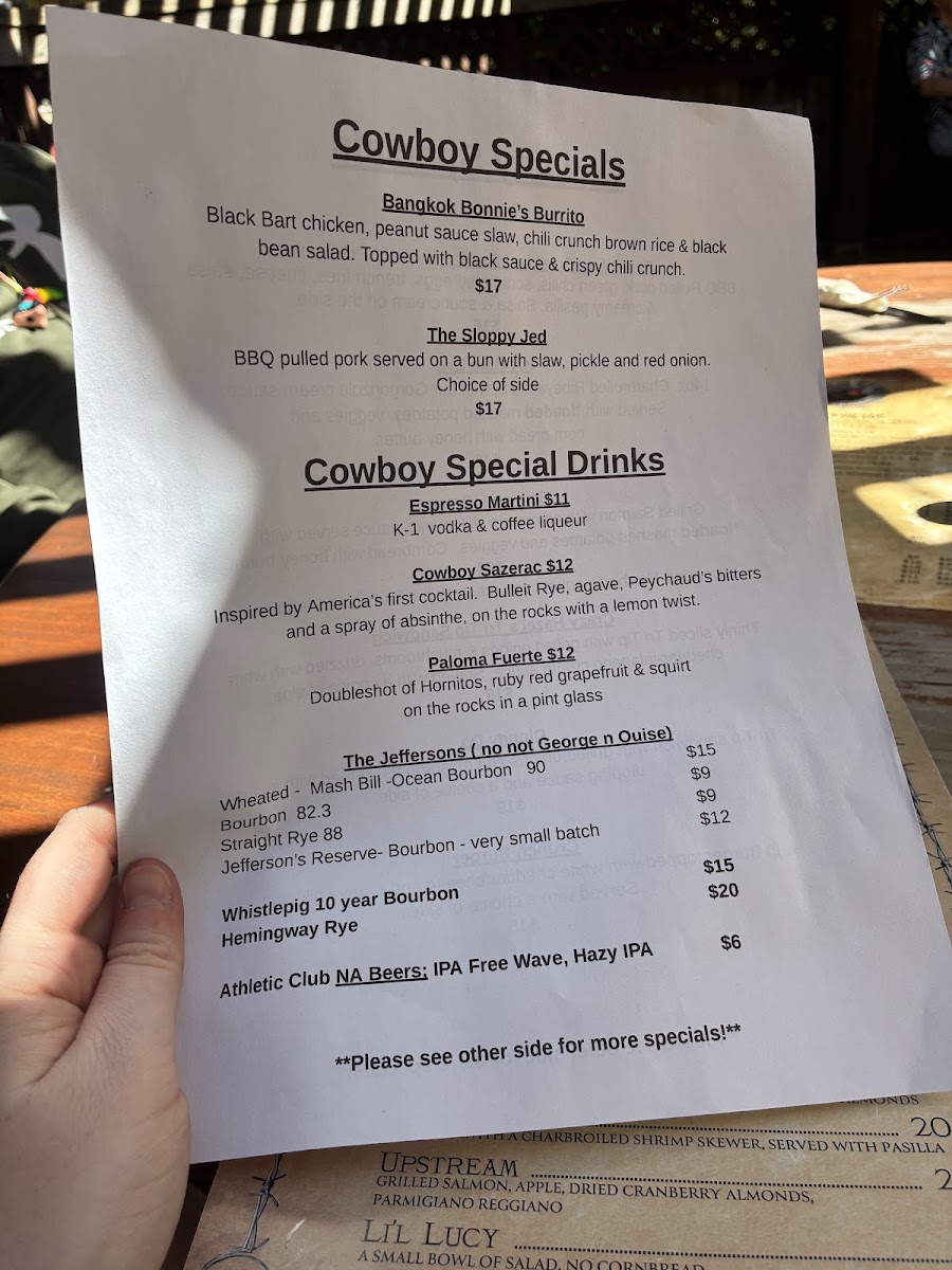 Menu Cowboy Bar & Grill-2