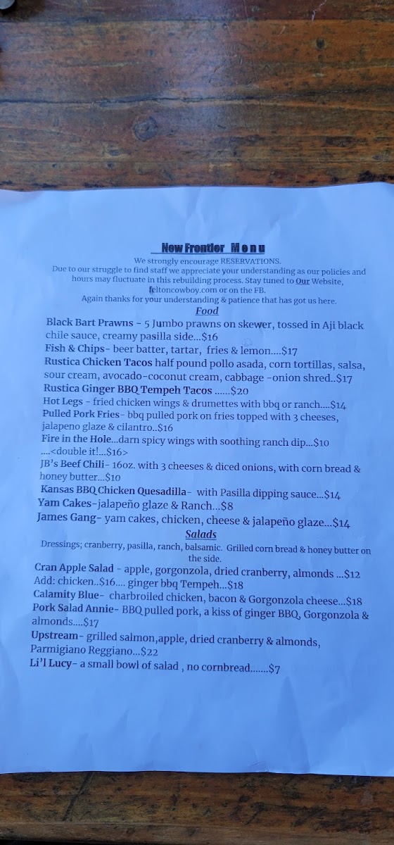 Menu Cowboy Bar & Grill-5