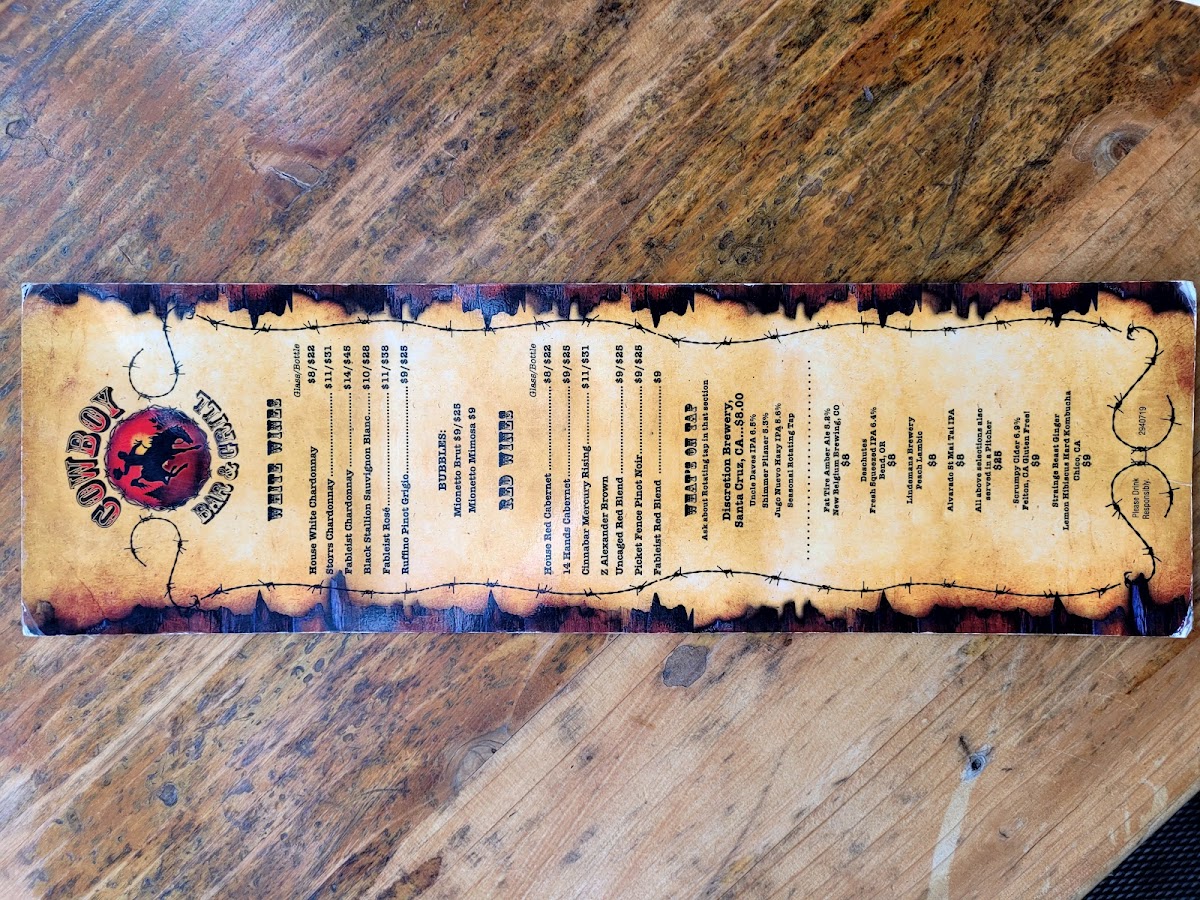 Menu Cowboy Bar & Grill-9