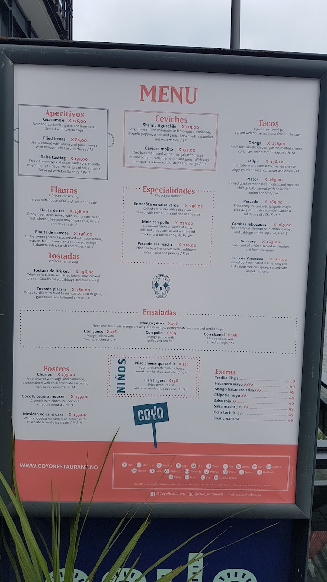 Menu Coyo - Meksikansk Restaurant & Taquilla Bar Sørenga-10