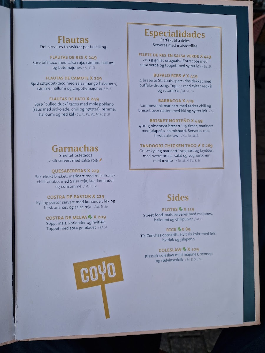 Menu Coyo - Meksikansk Restaurant & Taquilla Bar Sørenga-2