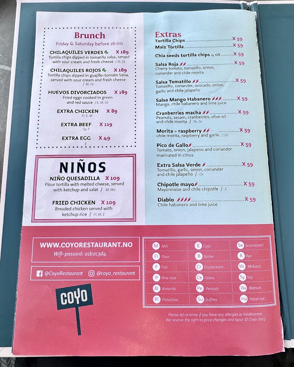 Menu Coyo - Meksikansk Restaurant & Taquilla Bar Sørenga-3