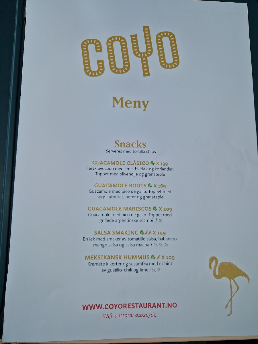 Menu Coyo - Meksikansk Restaurant & Taquilla Bar Sørenga-5