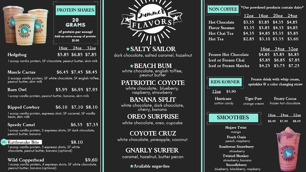 Menu Coyote Coffee Cafe - Powdersville-3