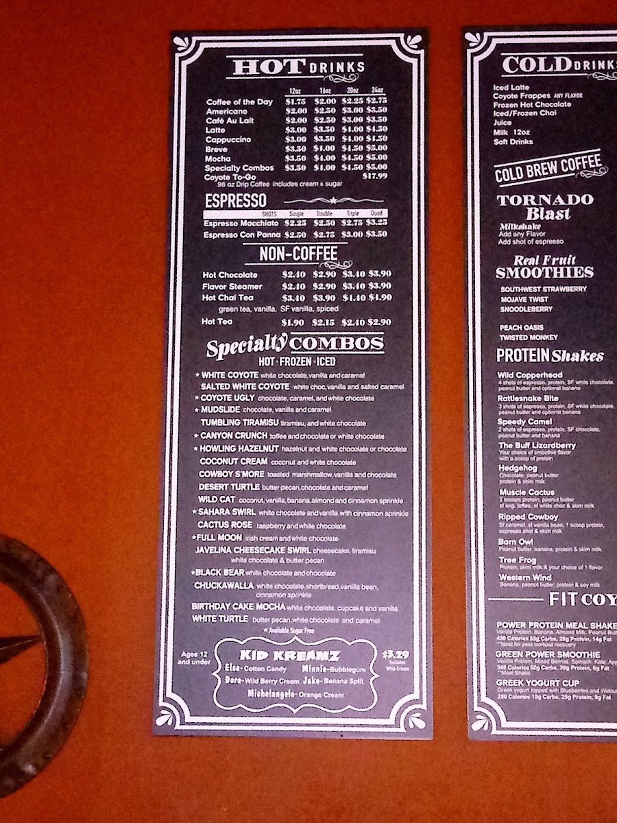 Menu Coyote Coffee Cafe - Powdersville-9